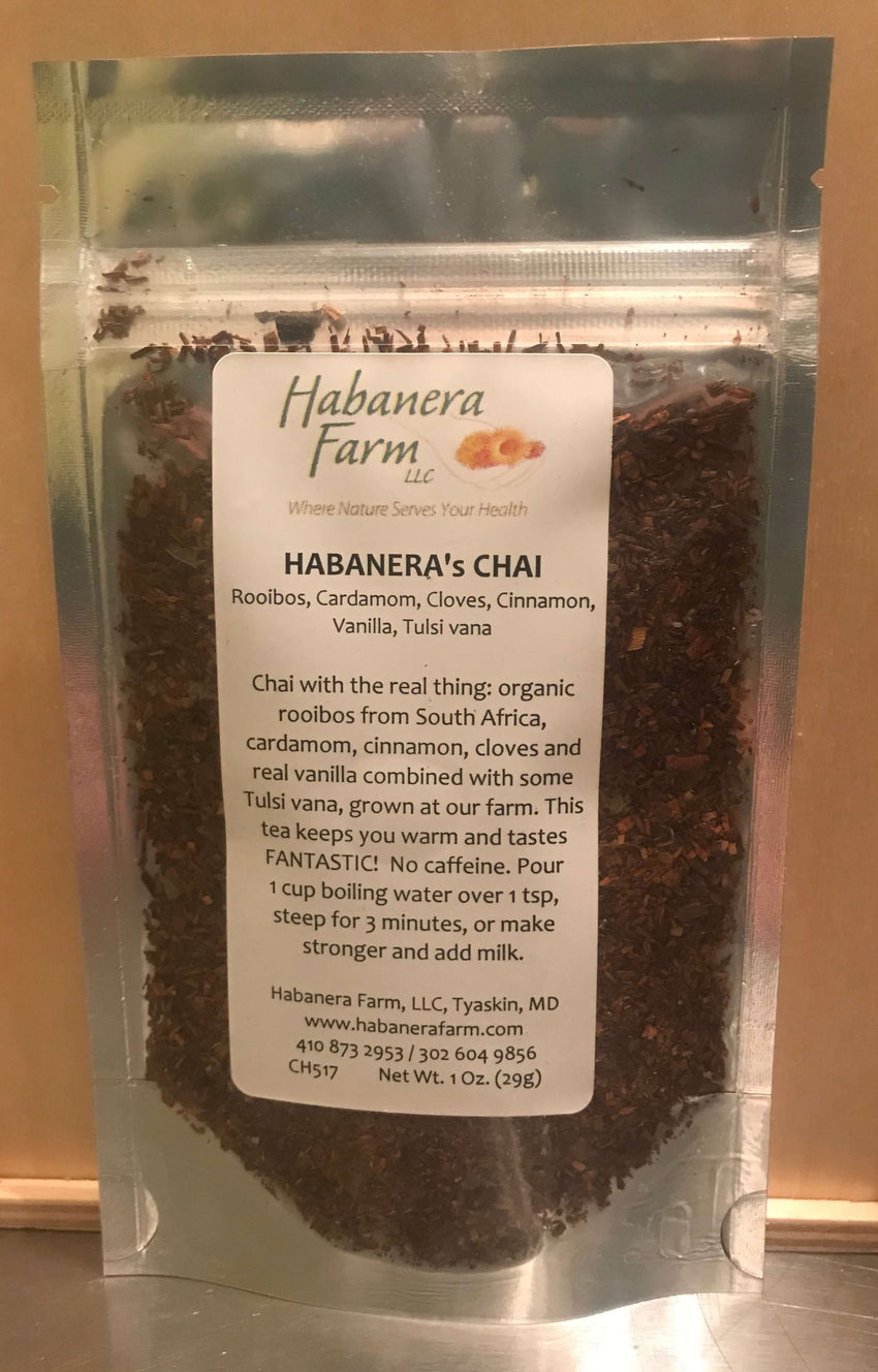 Habanera's New Chai Tea, with Maryland grown Holy Basil